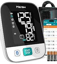 Blood Pressure Monitor Home Use, Blood Pressure Cuff Digital Arm, Blood Pressure Monitor Automatic Cuff 8.7-16.5" Bluetooth App Tracking Irregular Heartbeat Monitoring FSA/HSA Eligible White